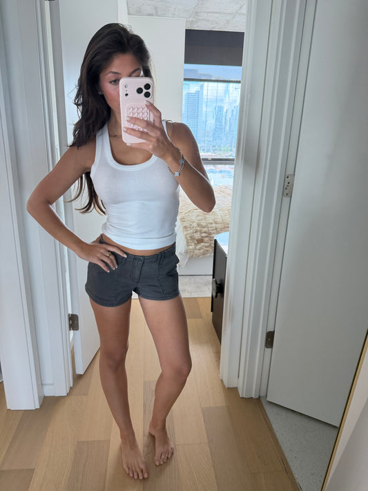 Dark grey mini shorts