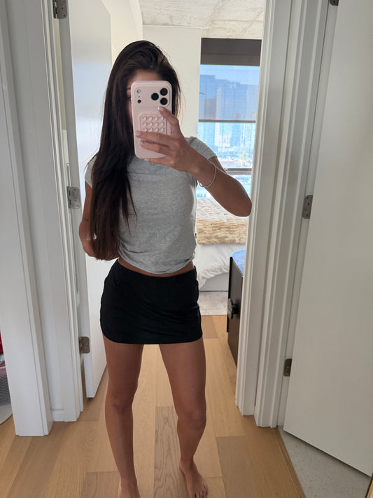 Black mini skirt