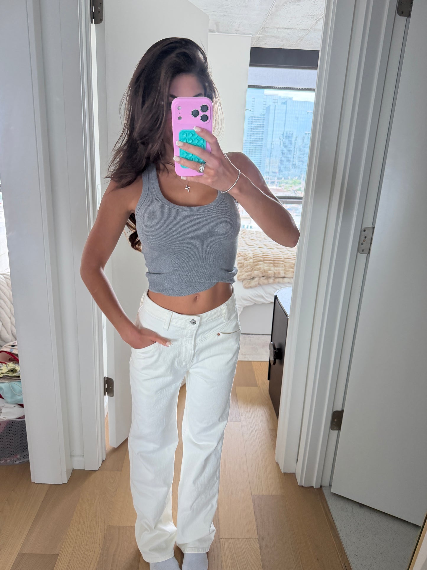 White jean pants